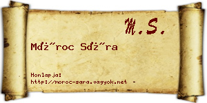 Móroc Sára névjegykártya